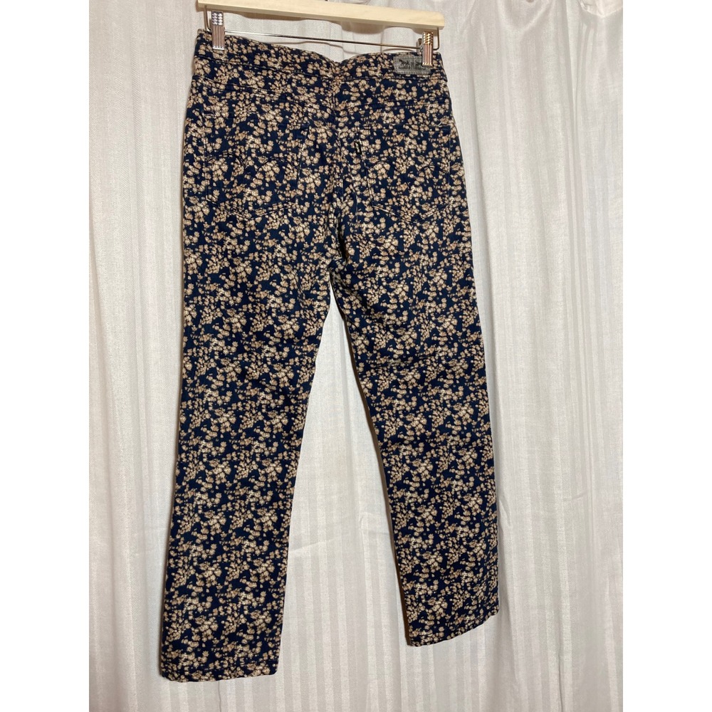 Levis Mid Rise Straight Leg Jeans Navy Tan Ditsy Floral Denim 28x25 Cottagecore